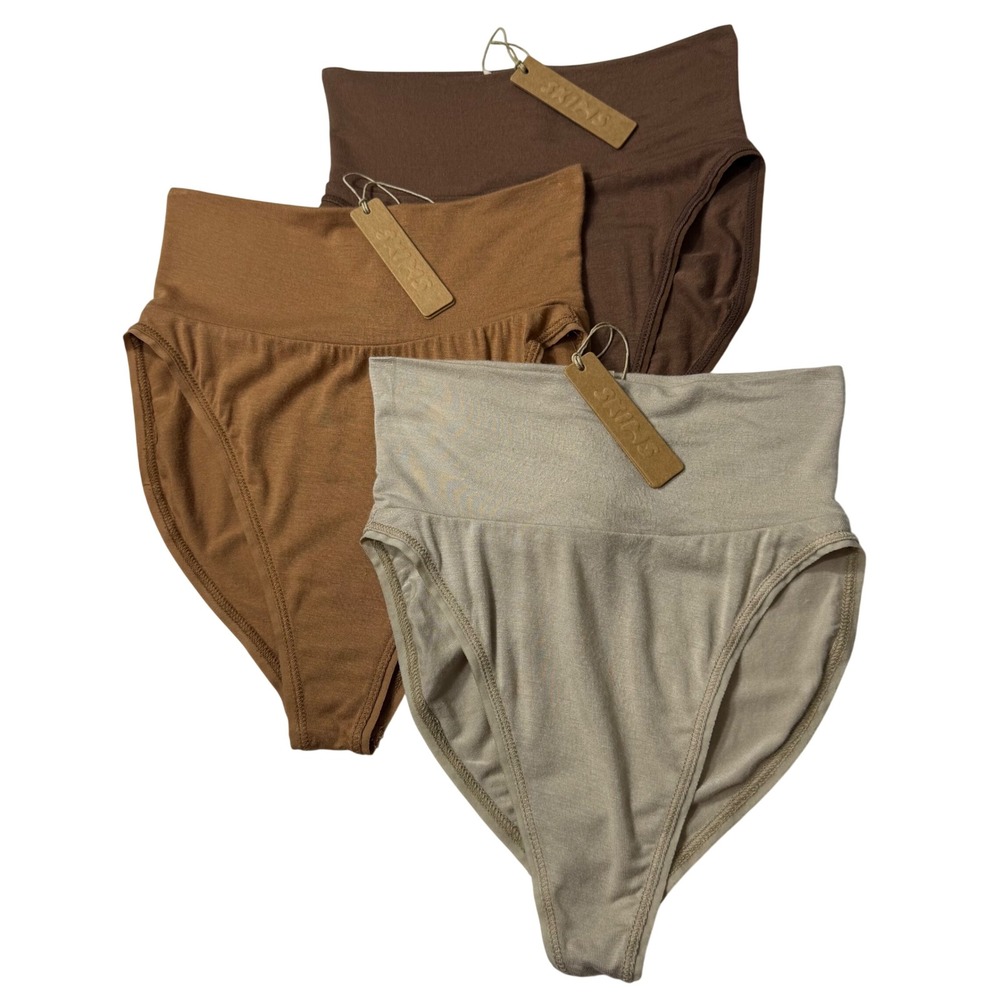 SKIMS Sleep Brief Lot of 3 Taupe Camel Jasper